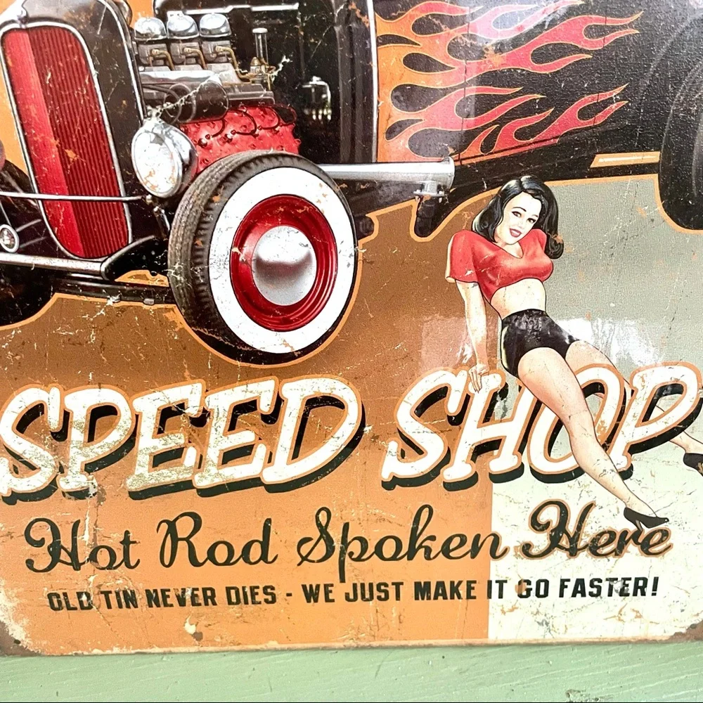 NEW Deuces Wild Speed Shop Metal Sign